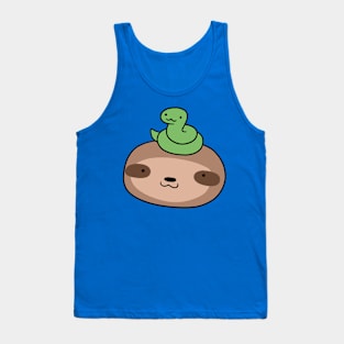 Snake and Sloth Face Tank Top